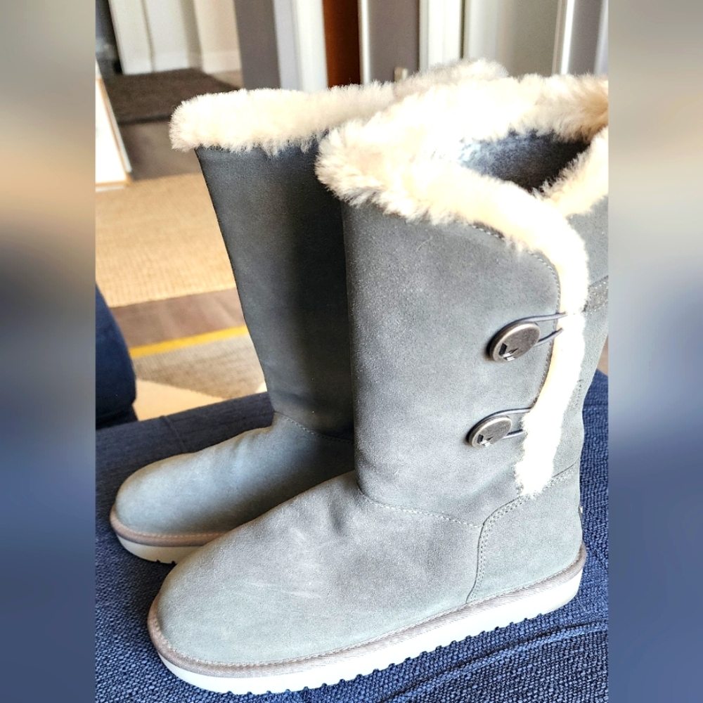 Women's Gray Shearling-Lined Boots Koolaburra By Ugg